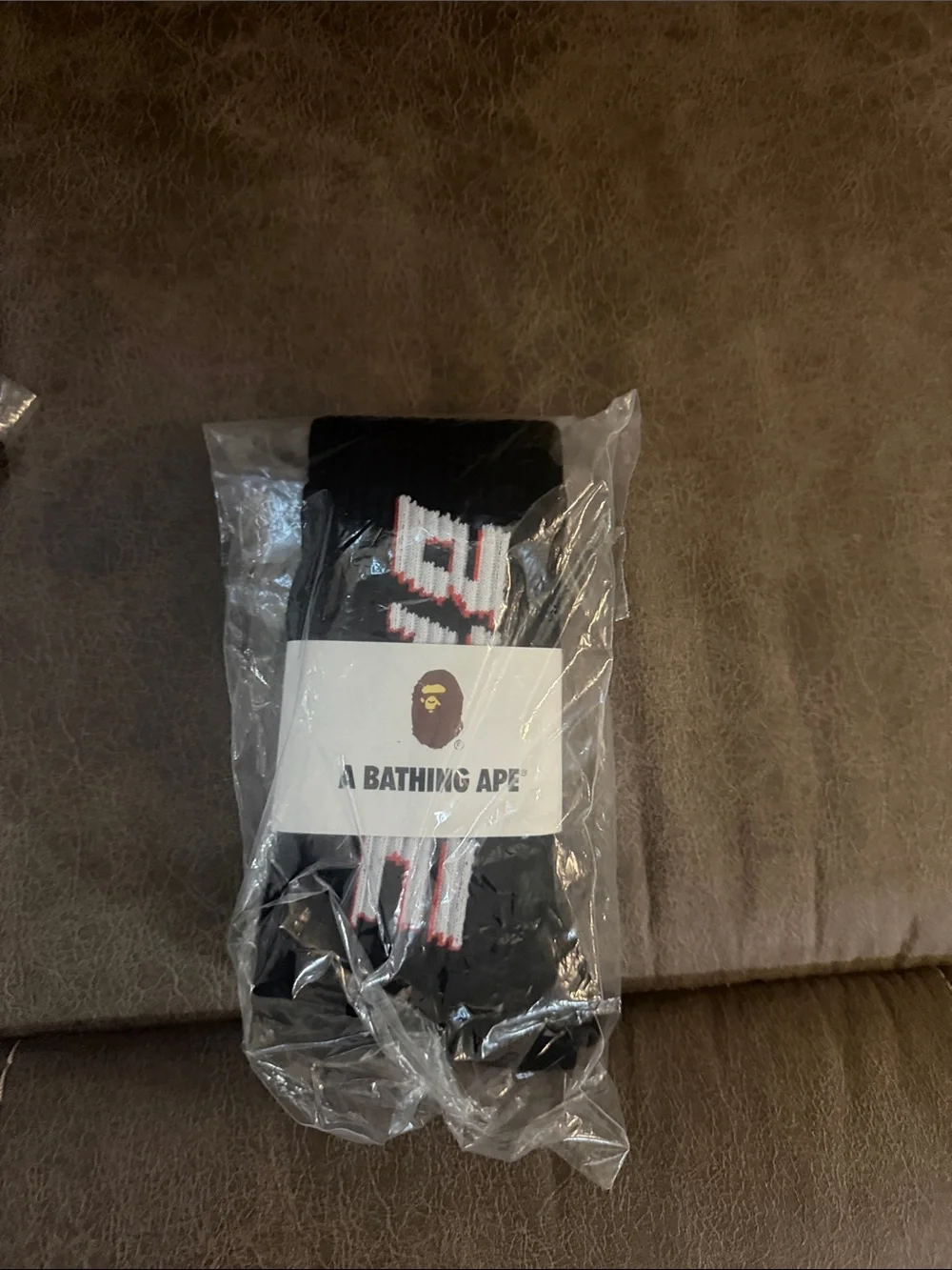 A Bathing Ape Black Logo Crew Socks